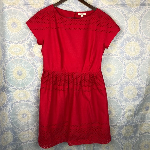 madewell red eyelet dress